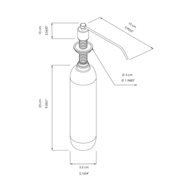 Habosított szappan adagoló, bútorba szerelhető, sárgaréz króm bevonattal 1L