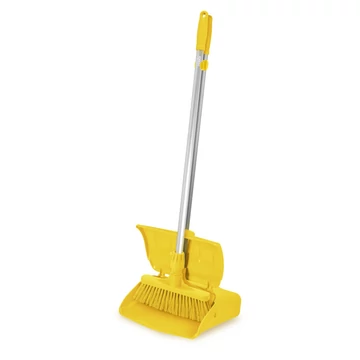 Igeax élelmiszeripari billenős szemetes lapát és seprű 28cm széles, 80cm nyéllel sárga 0,5 mm