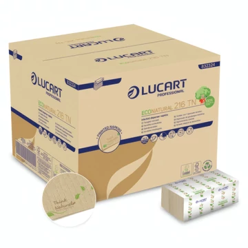 Lucart ECO Natural L-One hajtogatott szalvéta 150 lapos, 2 rétegű, 40 csomag/karton
