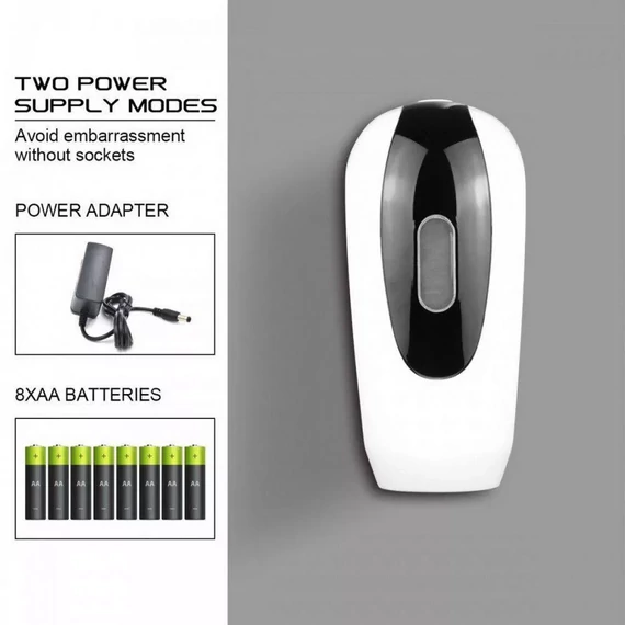 Szenzoros kézfertőtlenítő és folyékony szappan adagoló fali fehér-fekete 1000ml, adapterrel, utántölthető