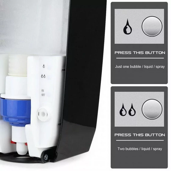 Szenzoros kézfertőtlenítő és folyékony szappan adagoló fali fehér-fekete 1000ml, adapterrel, utántölthető