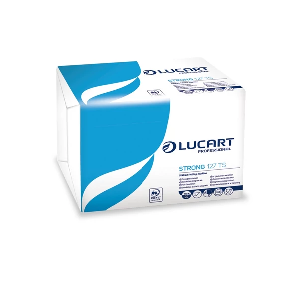 Lucart Strong 127 TS szalvéta, 1 rétegű, 320 lapos, fehér, 12 csg/karton