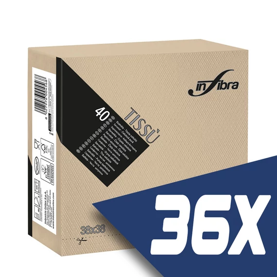 Infibra Szalvéta 38x38cm Greige 2 réteg 40 lap/csomag (36 csomag)
