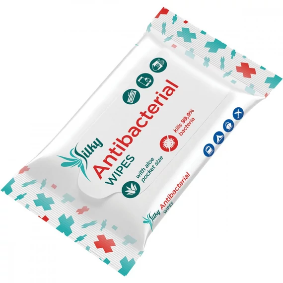 Silky Antibacterial 10 lapos visszazárható antibakteriális nedves törlőkendő