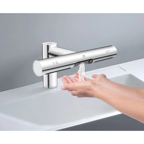 Rozsdamenetes érintés nélküli kézszárító és csaptelep egyben