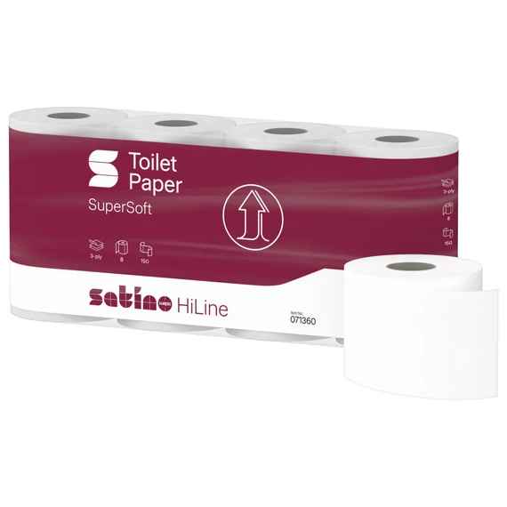 Satino Wepa Prestige toalettpapír 3 rétegű, fehér, 150 lap, 8 tek/csg 8 csomag/zsák